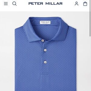 Peter Millar Patterned  Blue Polo “Summer comfort” XL